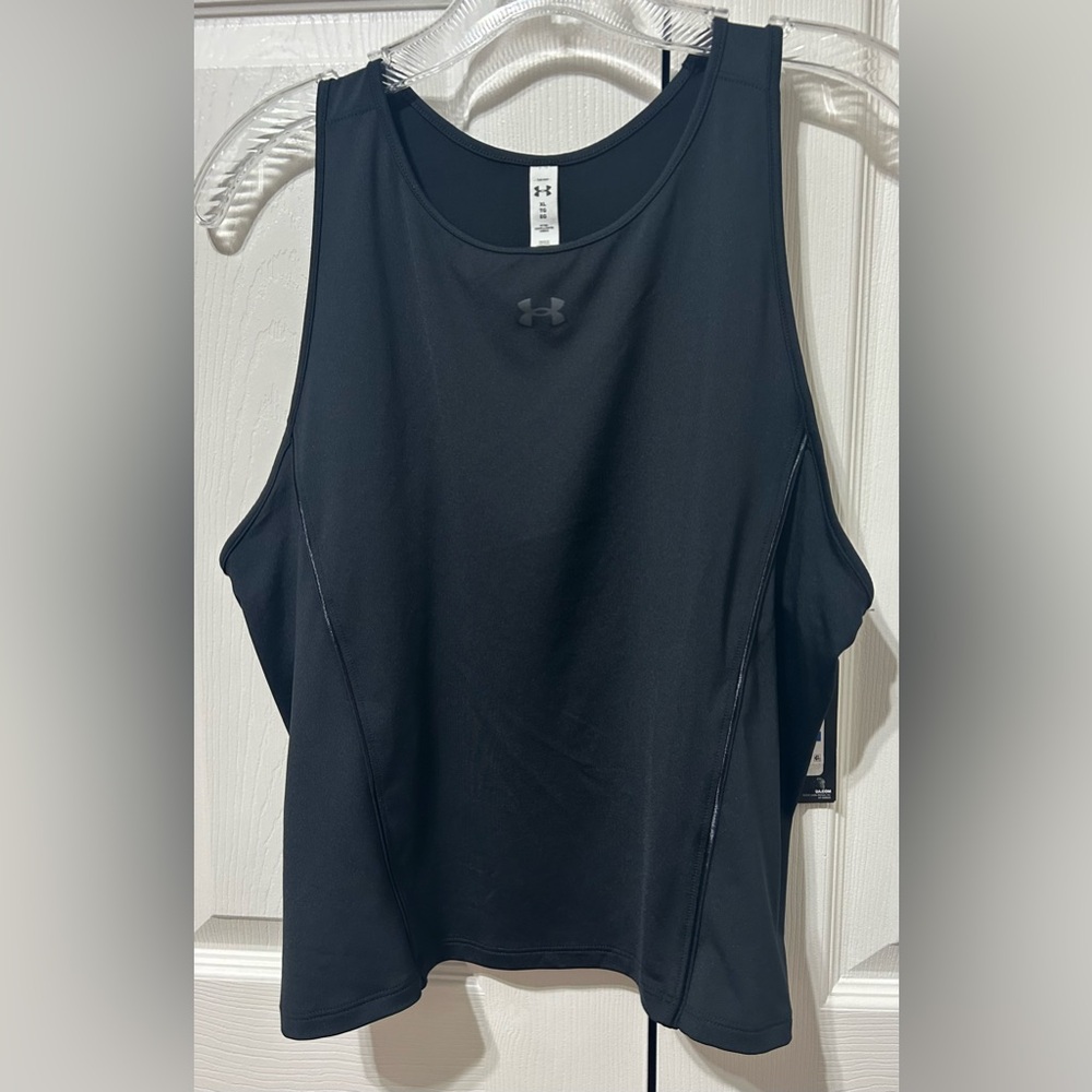 Under Armour Women’s Black Active Tank Top AVY Running Cropped NWT XL